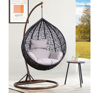 Cheap Price PE rattan Hanging Chair Bamboo Patio Swings Wicker Egg Hammock for Indoor and Outdoor