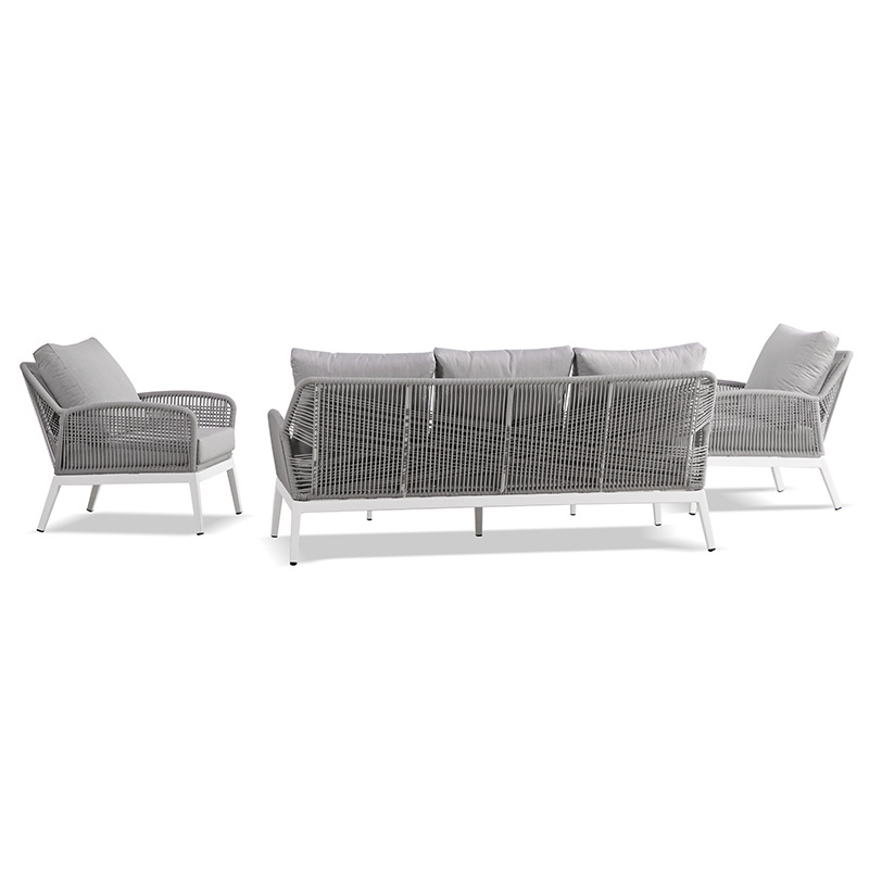 muebles de jardin outdoor sofa set	rope design high end quality aluminum weather resistance sofa coach garden furniture