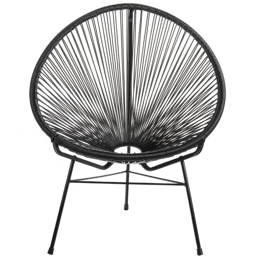 Modern Factory-POPULAR Wicker Acapulco Egg Lounge Chairs Metal Garden Chairs Outdoor Dining Hotel Park Use PE Rattan Design