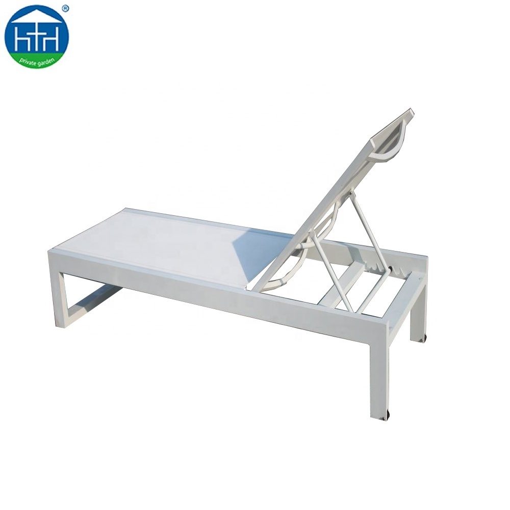 Commercial project used beach sun bed garden pool aluminium chaise sunbed sun lounger