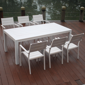 New Design Wood Shape Outdoor Table Top Dinning Table and Chair Set for Restaurant Furniture for Outdoor Dining