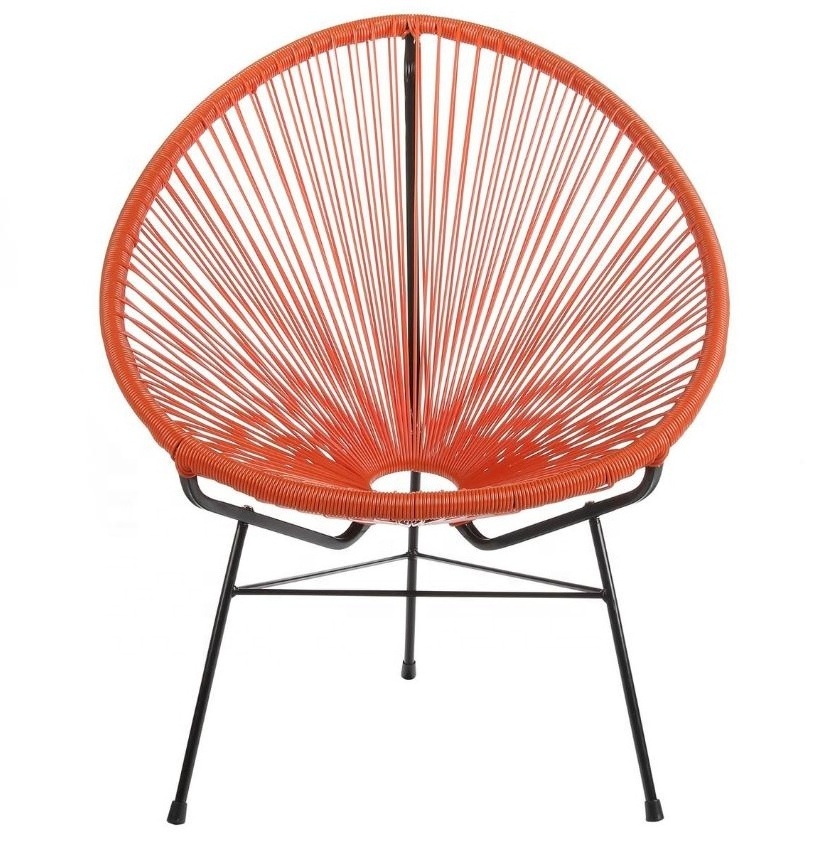 Modern Factory-POPULAR Wicker Acapulco Egg Lounge Chairs Metal Garden Chairs Outdoor Dining Hotel Park Use PE Rattan Design