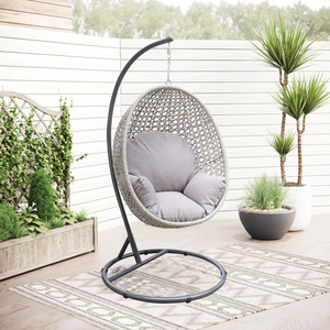 Modern Design Indoor and Outdoor Wicker Hammock Wholesale Rattan Hanging Egg Chairs Swing Chair Iron Metal Foshan Factory