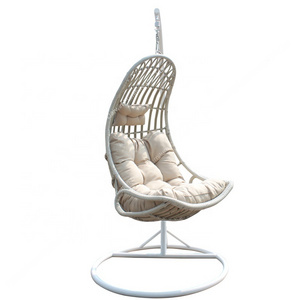 wholesale cheap wicker patio swing chair outdoor garden rattan egg swings metal hanging chair hammock for indoor use