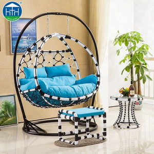 Hanging chairs love seat rattan double seater  swing chair for outdoor  furniture