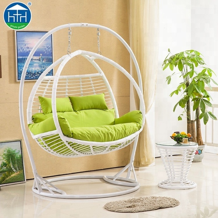 Hanging chairs love seat rattan double seater  swing chair for outdoor  furniture