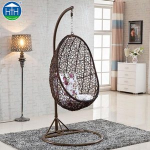 DW-CH171009 Italian Cheap Garden Swinging Egg Chairs Cocoon Hanging Pod Chair With Metal Stand