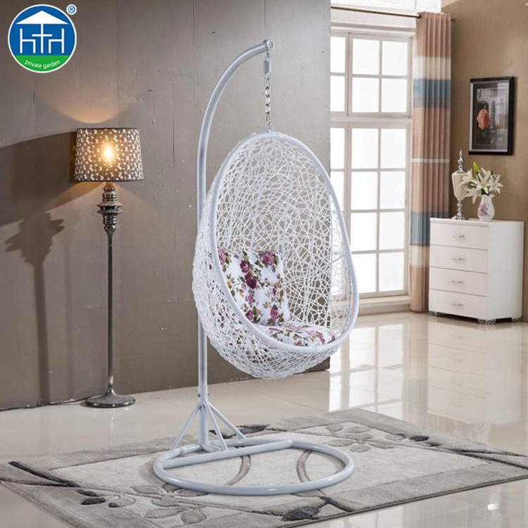 DW-CH171009 Italian Cheap Garden Swinging Egg Chairs Cocoon Hanging Pod Chair With Metal Stand