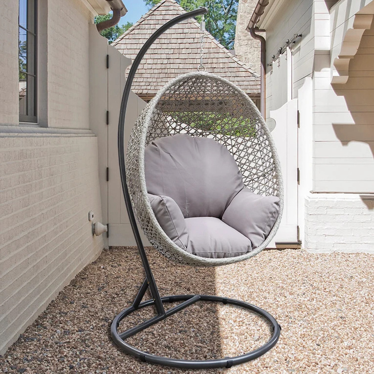 Best Selling Modern Design Wicker Outdoor Hanging Chair Single Swing for Gym Patio Furniture Use Aluminum PE Rattan Balcony