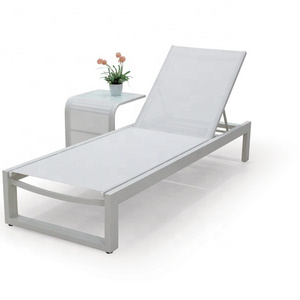 Outdoor leisure chaise lounge in white color chair sun lounger garden pool lounge chair