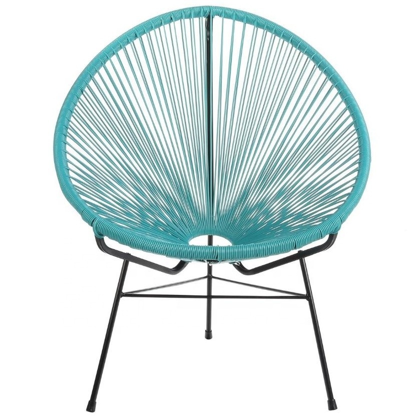 Modern Factory-POPULAR Wicker Acapulco Egg Lounge Chairs Metal Garden Chairs Outdoor Dining Hotel Park Use PE Rattan Design