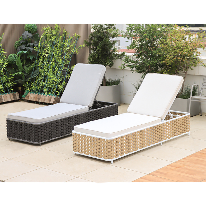 Luxury Rope Poolside Sun Lounger Chairs  Sunlounger Garden  Hotel Commercial Furniture adjustable Outdoor Chaise Lounge