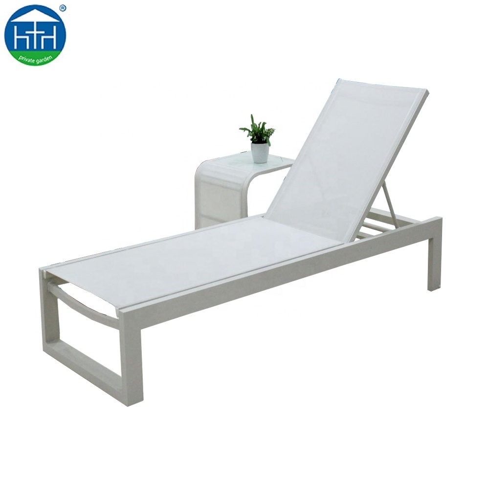 Commercial project used beach sun bed garden pool aluminium chaise sunbed sun lounger