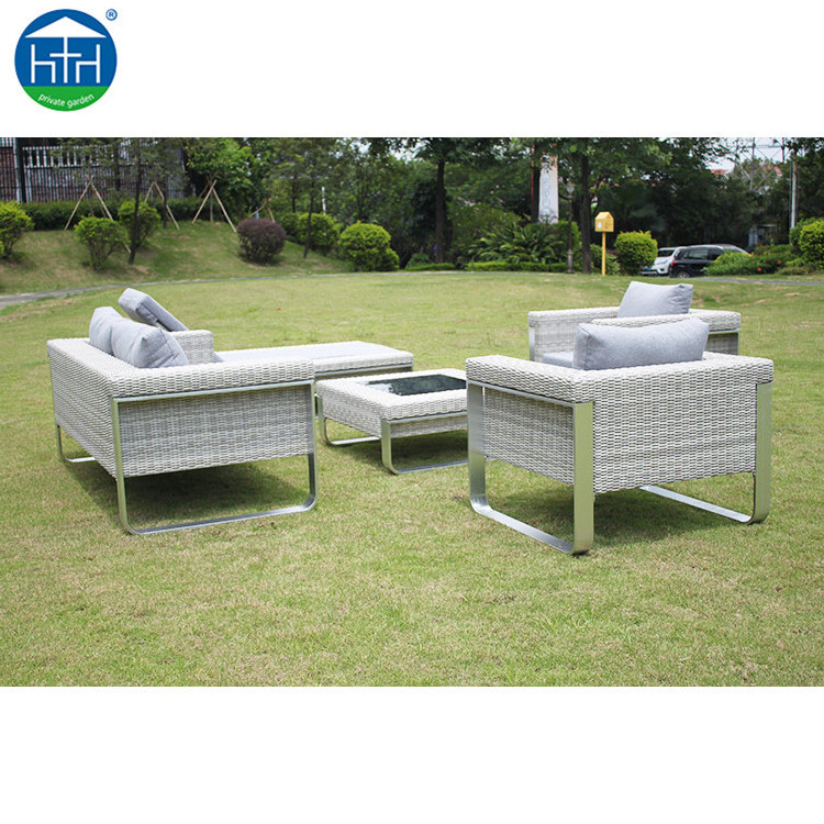 Black Rattan Loveseat Fabric-Covered Wicker Metal Frame Patio Sofa for Villa or Hotel with Aluminum Frame and Mail Packing