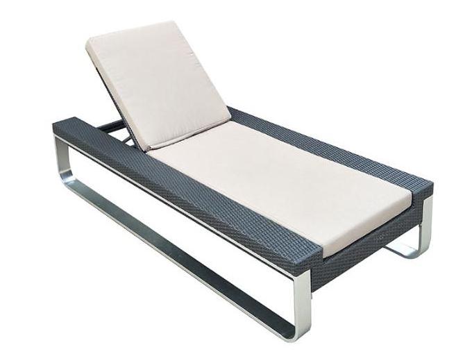 Extra Large Chaise Lounge Transat Brushed Aluminum Sun Loungers