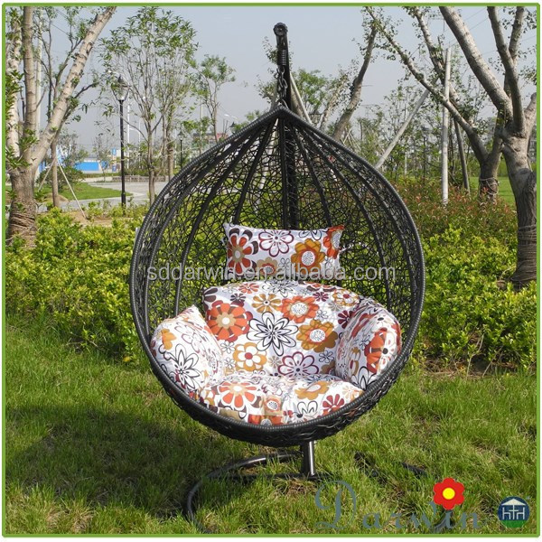 Manufacture leisure rattan hanging swing basket rattan basket egg shaped chair