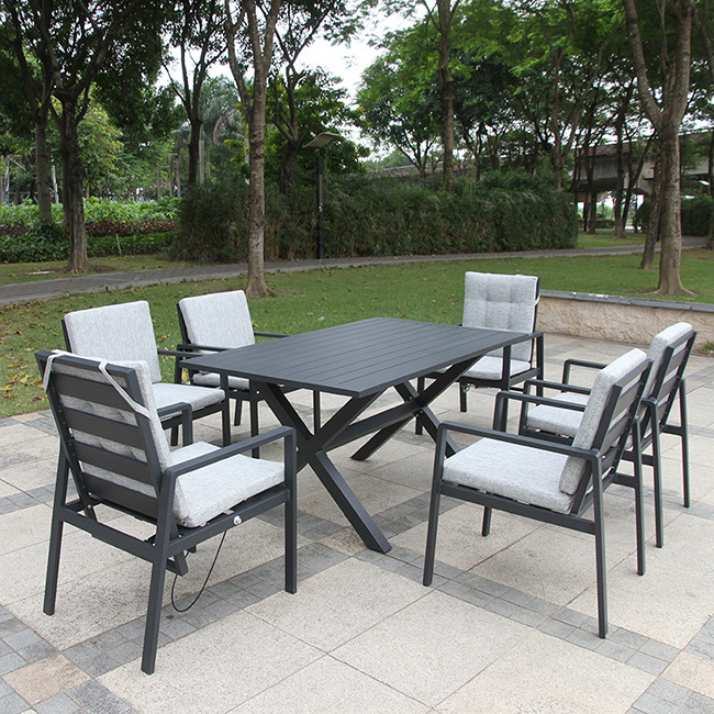 Foshan cheap metal luxurious ceramic dining table and 6 chairs table sets dining furniture