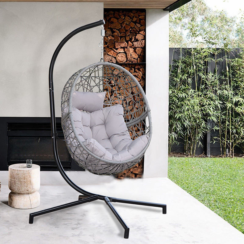 outdoor patio hot sales pe rattan swing hanging chair wicker egg chair swing