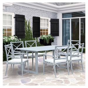 high end villa aluminum table and table set with cushion garden aluminum modern tables outdoor dining set