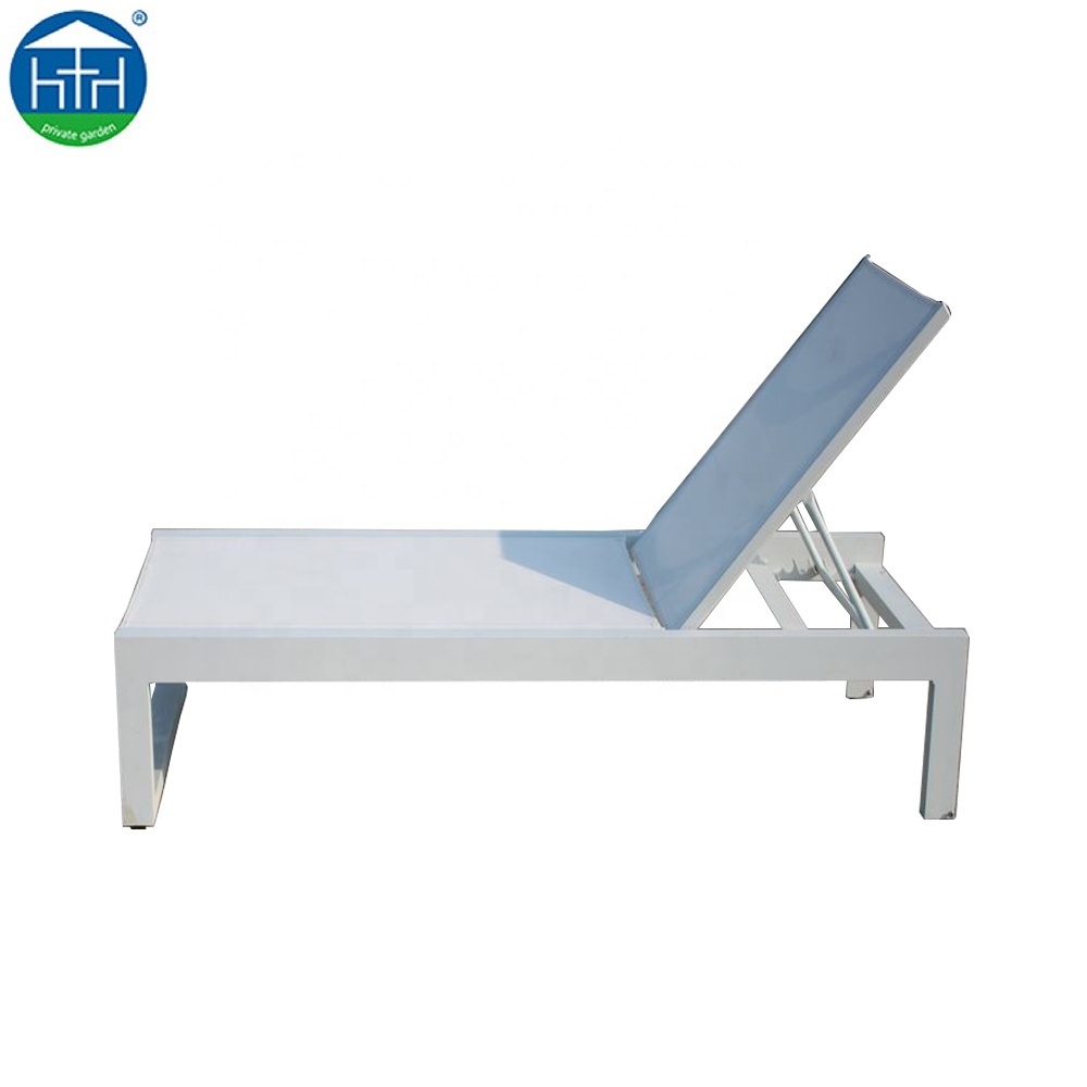 Commercial project used beach sun bed garden pool aluminium chaise sunbed sun lounger