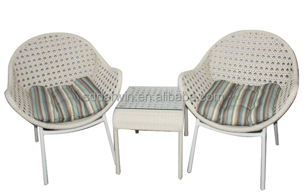 Cebu India white Coffee Shop table chairs rattan outdoor leisure ways patio furniture