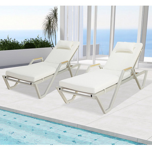 Modern Resort Furniture Graffiti Sticker Pool Side Lounge Chair Sun Beds Made Rattan Garden Beach Outdoor Furniture Powder