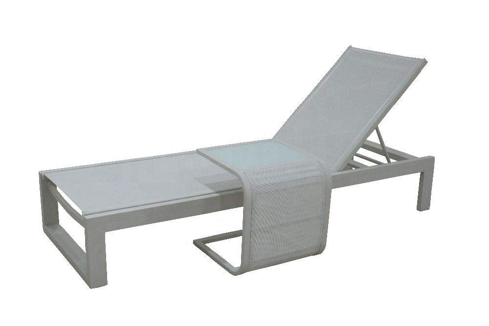 Outdoor leisure chaise lounge in white color chair sun lounger garden pool lounge chair