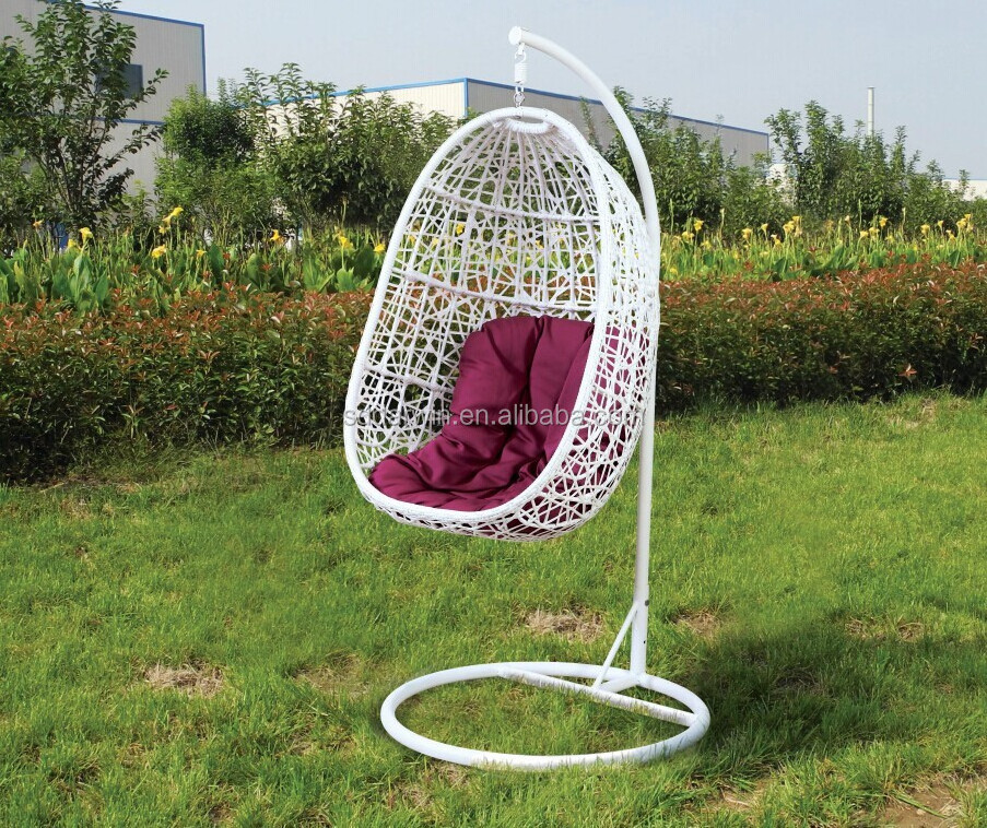 Manufacture leisure rattan hanging swing basket rattan basket egg shaped chair