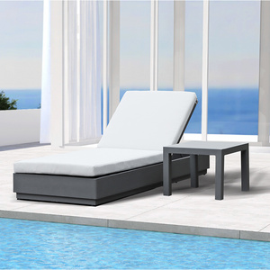 hotel sun pool lounger chairs with ottoman outdoor daybed garden luxury aluminum chaise lounge contract furniture