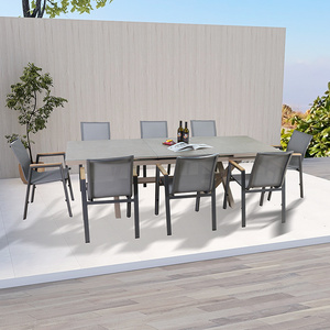 Extension folding dining table set home dining room outdoor furniture hotel table extensible villa garden dining table and chair