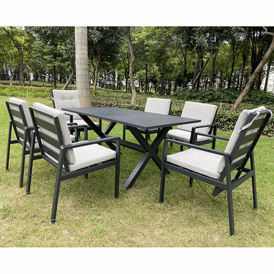 outdoor aluminum table top garden dining tables set 6 chairs kitchen dining room table and chair villa furniture