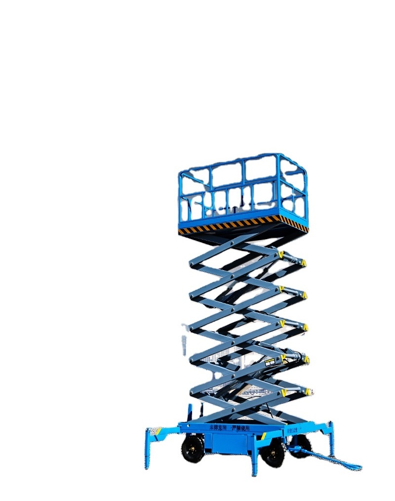 High Quality Four tires Trailer electric scissor lift 880kg Hydraulic lift working platform