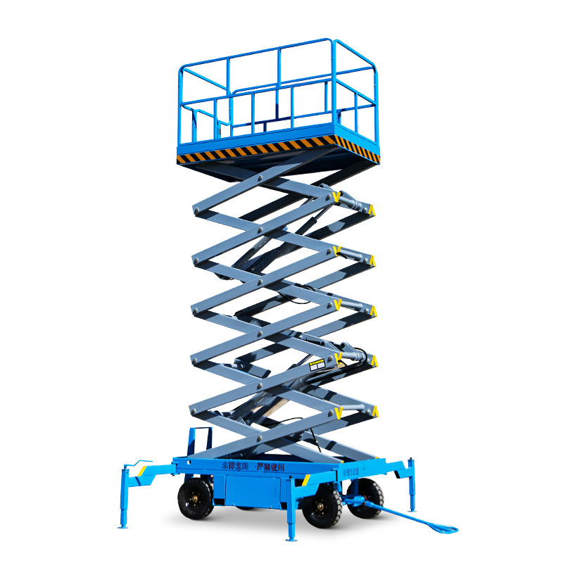 Optional 0.6-0.9m extension table work high above the ground load capacity about 500kg moving scissor lift platform