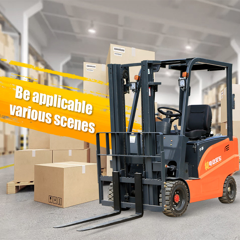 Promotion Mini Forklift 1/1.5/2/2.5/3Ton 4-wheel Electric Forklift hot sale 2t forklift truck price AC Motor solid tires