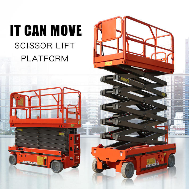 4-18m hydraulic scaffolding manlift elevated platform mobile tracked scissor work platform lift