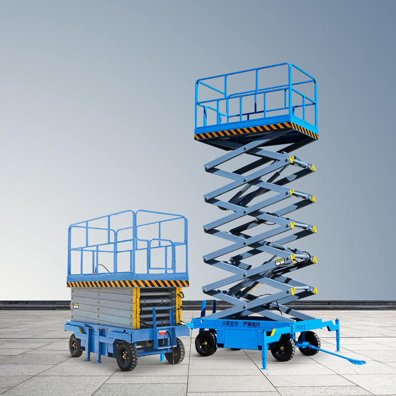 Optional 0.6-0.9m extension table work high above the ground load capacity about 500kg moving scissor lift platform