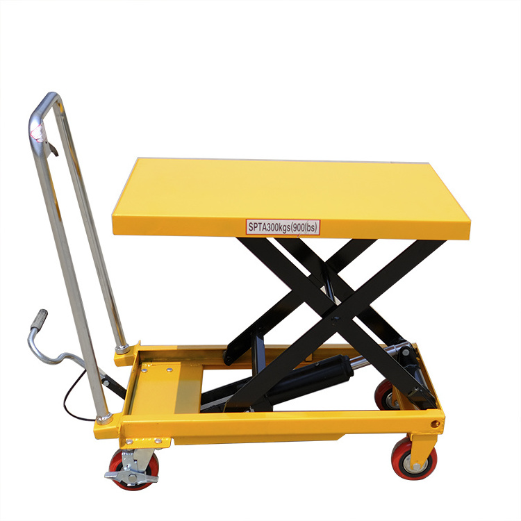 Customise Manual elevating table 4m/6m/8m/12m ladder hoist material 4 wheel lift trolley