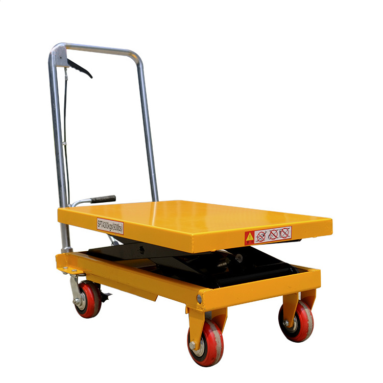 Customise Manual elevating table 4m/6m/8m/12m ladder hoist material 4 wheel lift trolley