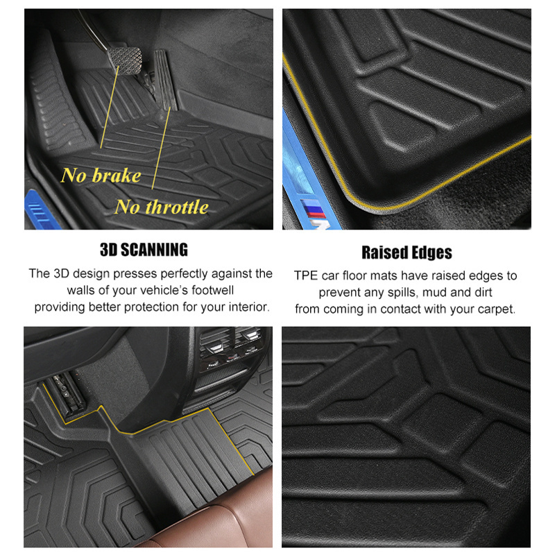 The Latest Design Sound Insulation Hard Wearing TPE  CAR FLOOR MATS for Kia Soluto