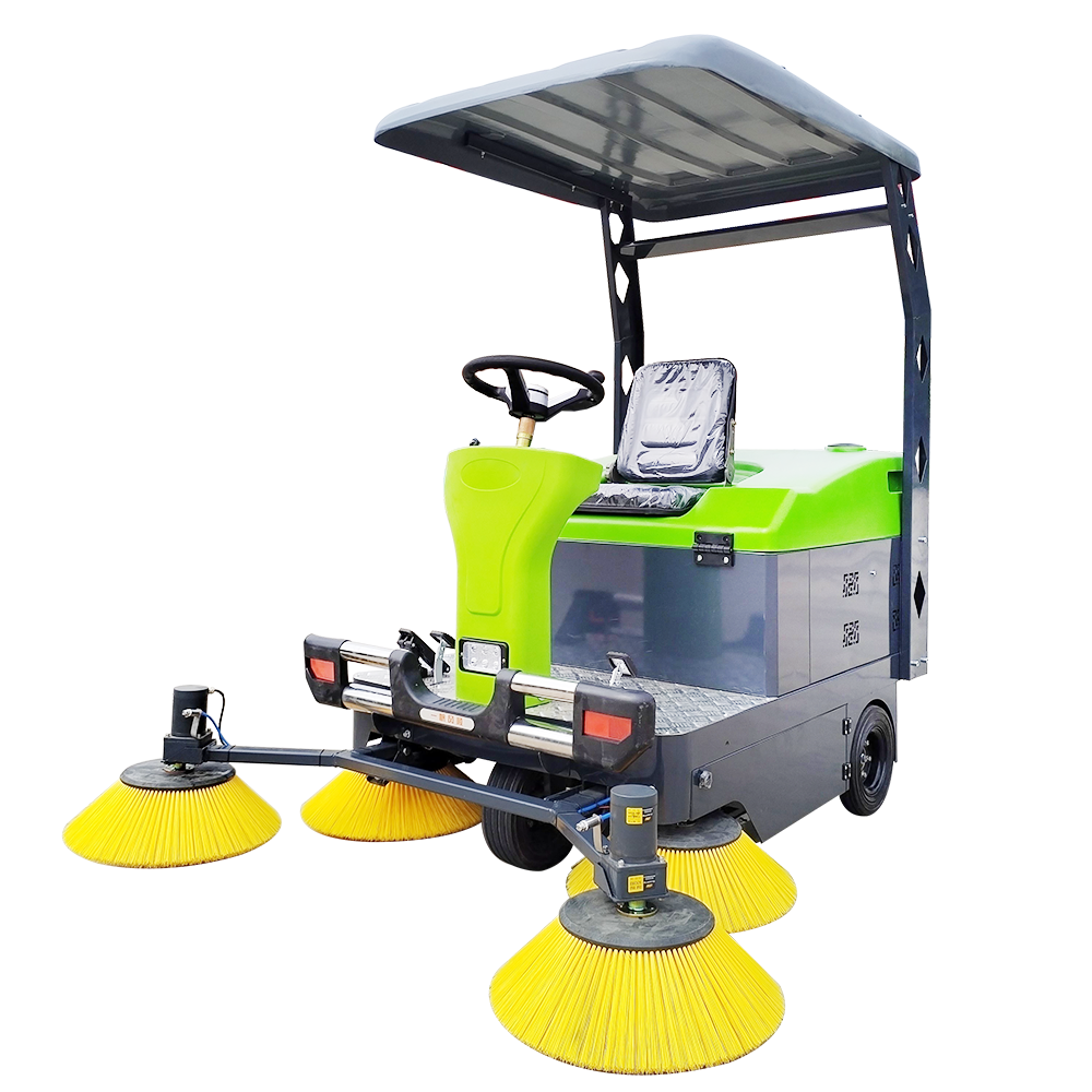 Factory Supply DM-1800 Industrial Electric Cleaning Machine Floor Mini Street Road Ride On Sweeper For Sale