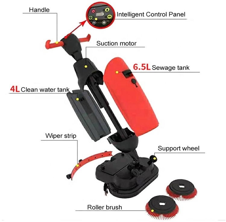 DM430C Flexible And Portable Household Floor Scrubber Office Mini Lithium Batteries Hand Push Floor Scrubber