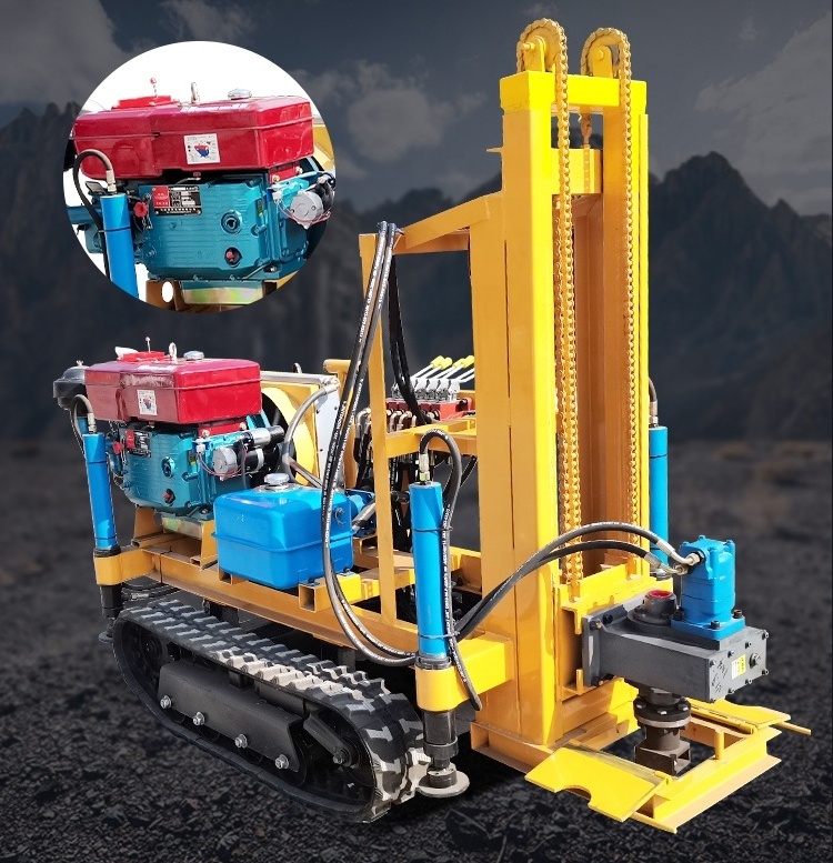 Crawler Hydraulic Drilling Rig Deep Borehole Water Well Driller for hard rock or soil