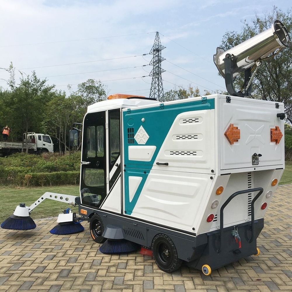 Floor Washing Machine Ride On Battery Electric 48 V Road Sweeper Machine with 240L Garbage bin capacity