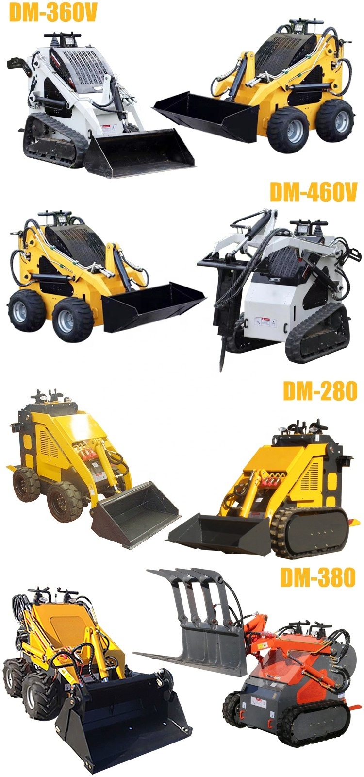 Hot Selling Mini Sliding Loader CE Approved Tracked Skid Steer Loader With Attachments