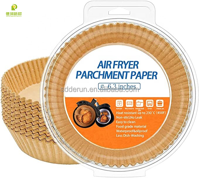 Kraft Sheets Baking Round Parchment Air Fryer Disposable Paper Liner