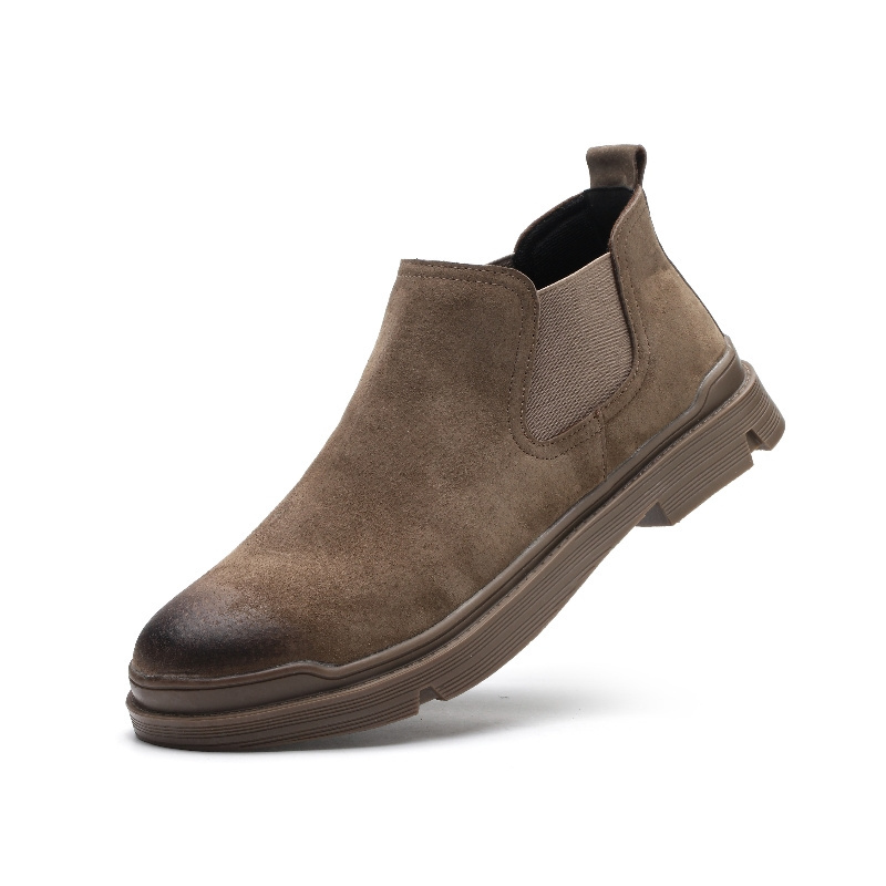 Factory Pigskin Desert Chukka Low Cut Formal Leather Shoes Genuine Leather Dress Shoes Chelsea Boots Men