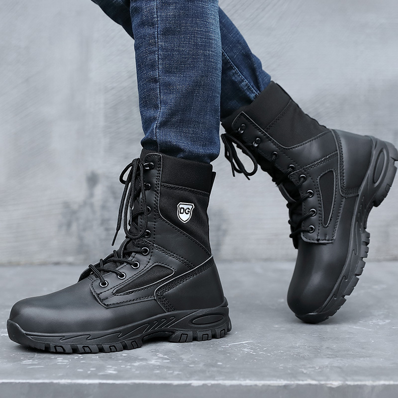 Dinggu Good quality Steel Toe Winter foot protection tactical boots anti-hit anti-piercing combat safety boots for men work boot