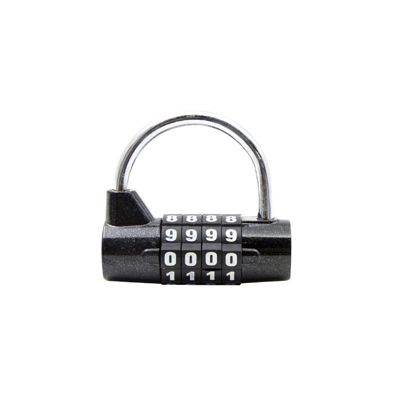 High quality and security U shape 4 digits 4 number 4 letters fitness gym combination padlock