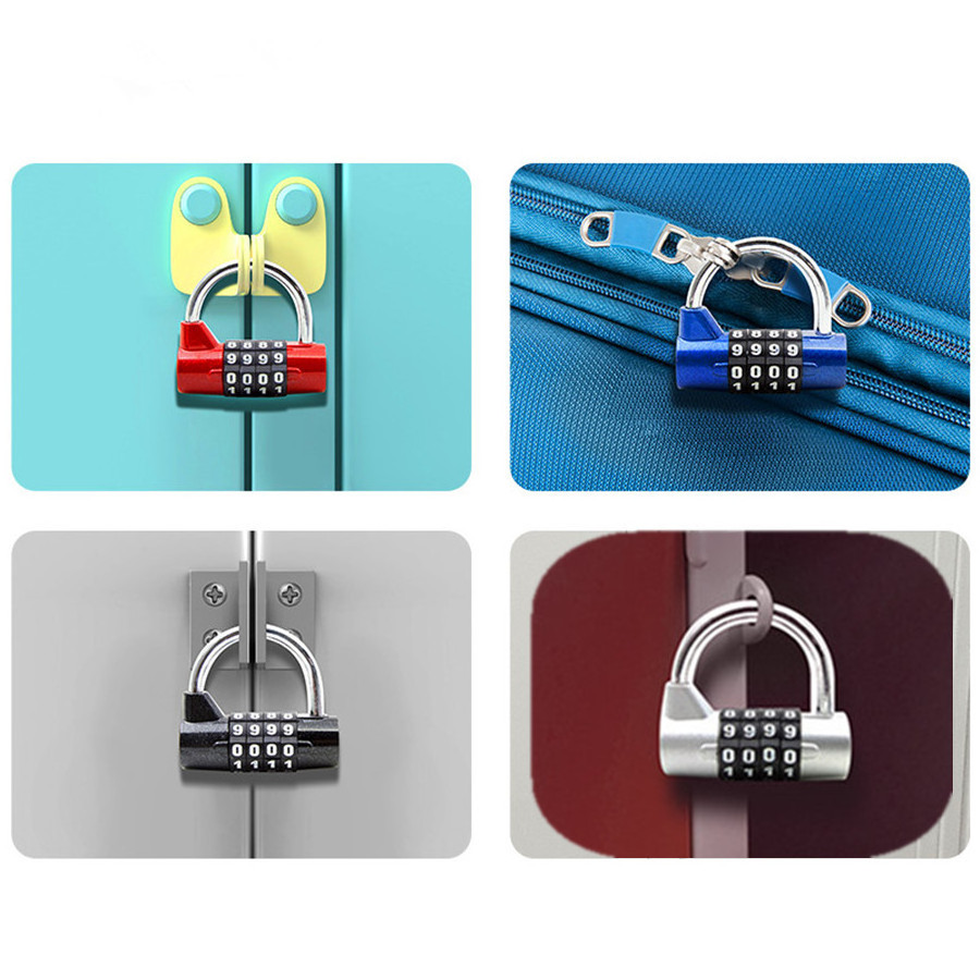 High quality and security U shape 4 digits 4 number 4 letters fitness gym combination padlock