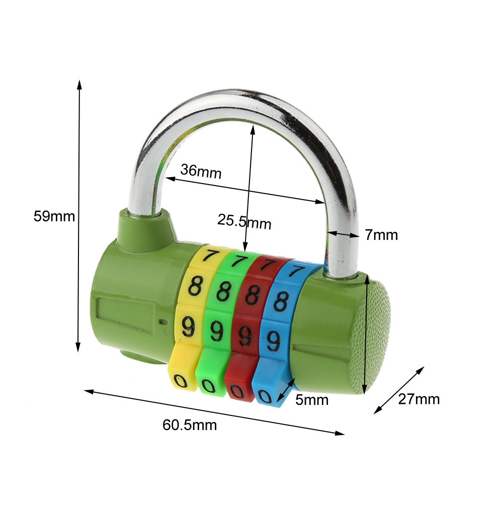 Zinc Alloy Candado Luggage Lock Custom 4 Digit Combination Padlock Gym Pad lock